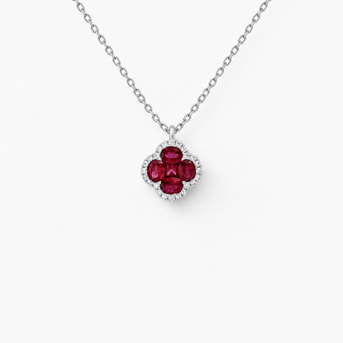 "LEGACY OF ELEGANCE" Grande Pendant Necklace – Red Rubies