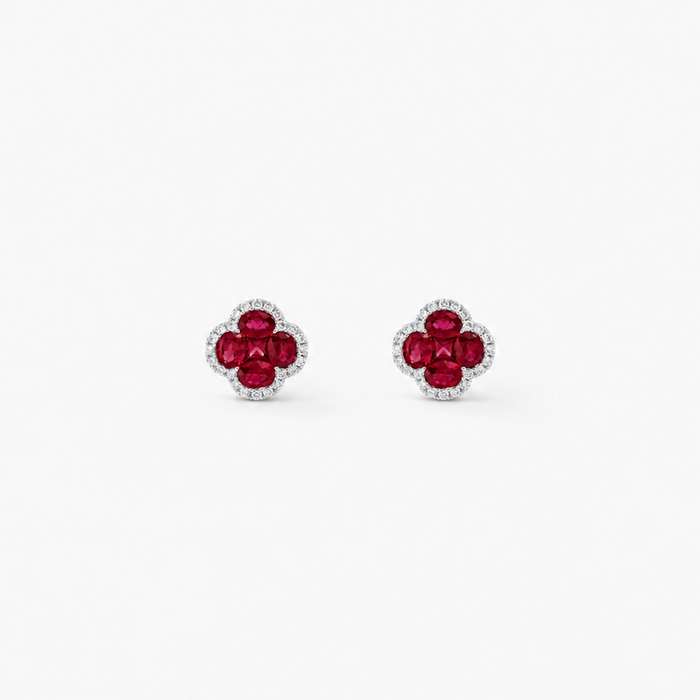 "LEGACY OF ELEGANCE" Classic Stud Earrings – Red Rubies