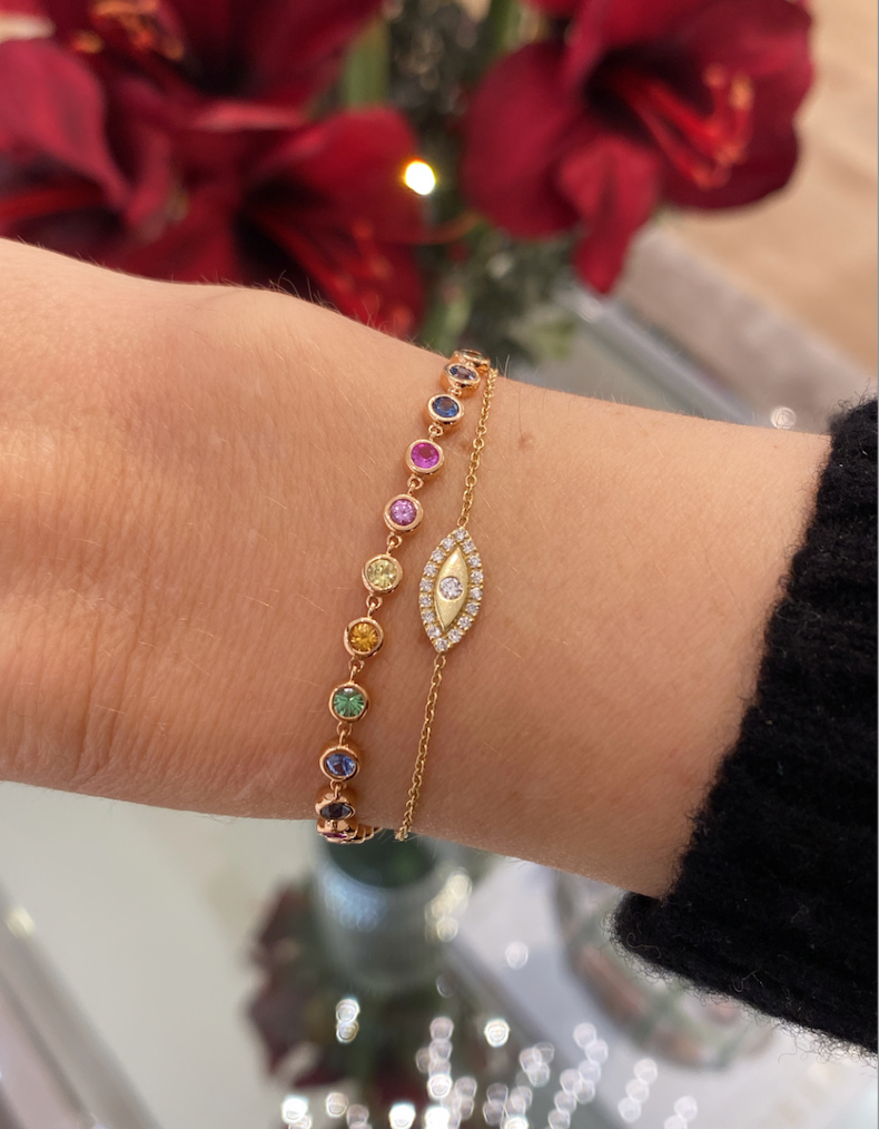 Rainbow Bezel Armkette
