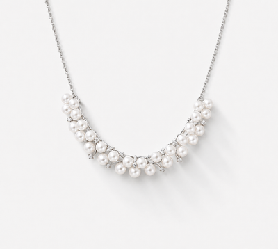 Diamond Cluster Perlen Halskette | Coeur de Perle