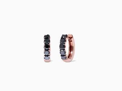 GRACE Hoop Earrings - Black Diamonds