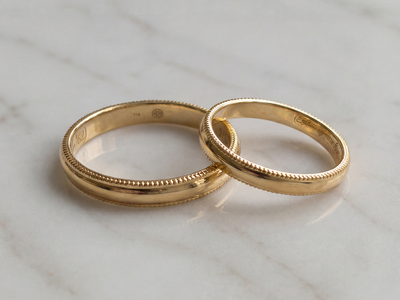 Heritage Trauring Set - Milgrain