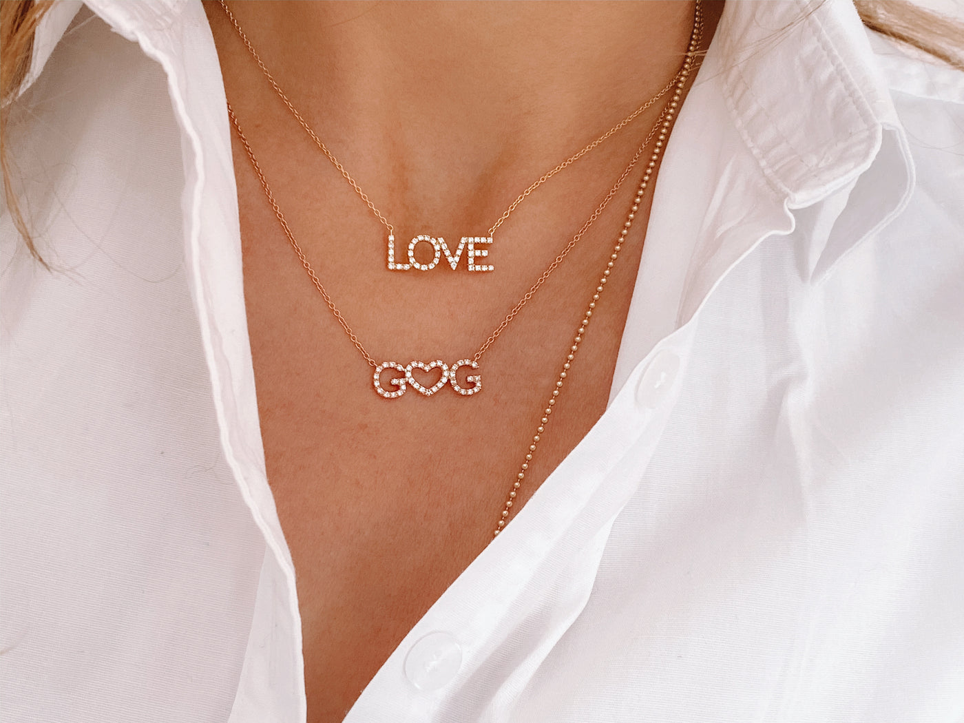 LOVE DIAMOND LETTERS NECKLACE