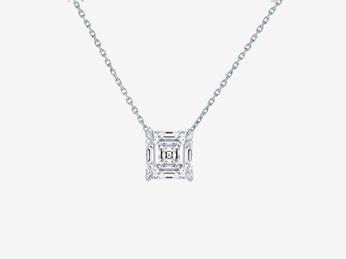 Solitaire Ascher Diamant Cut Halskette