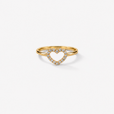 DIAMANT HERZ RING - OPEN HEART – open heart grande gelbgold airy