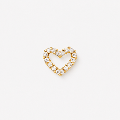Open Heart Diamant Ohrstecker – 18k Gelbgold – Einzelstück