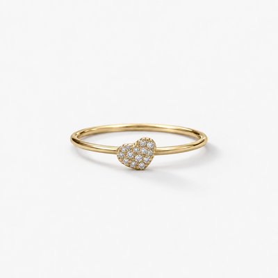 Diamant Herz Ring – 18k Gelbgold