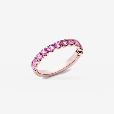Grace Saphir Eternity Ring - Pink in 18k Roségold – Produktansicht