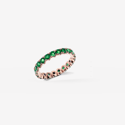 Grace Tsavorite Eternity Ring - Green in 18k Roségold – Produktansicht