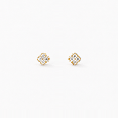 GISELLE Legacy of Elegance - Diamant Ohrstecker Petite in 18k Gelbgold, Paar in Frontansicht