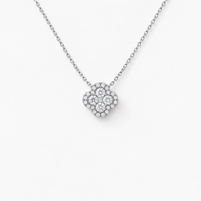 GISELLE Legacy of Elegance Halskette Grande in 18k Weissgold, Halskette mit Kleeblatt-Motiv