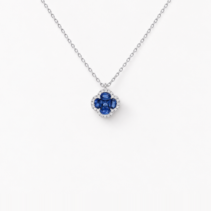 "LEGACY OF ELEGANCE" Anhänger Halskette Classic – blaue Saphire