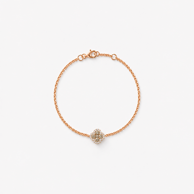 GISELLE Legacy of Elegance Armkette Petite mit beige Diamanten in 18k Roségold, Kleeblatt-Motiv