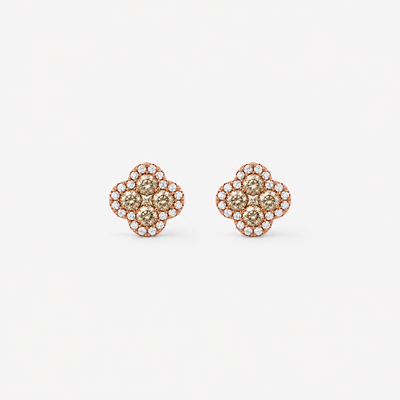 GISELLE Legacy of Elegance Ohrstecker Grande mit beige Diamanten in 18k Roségold, Paar in Frontansicht