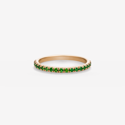 Light Eternity Ring - grüne Tsavoriten in 18k Roségold – Produktansicht
