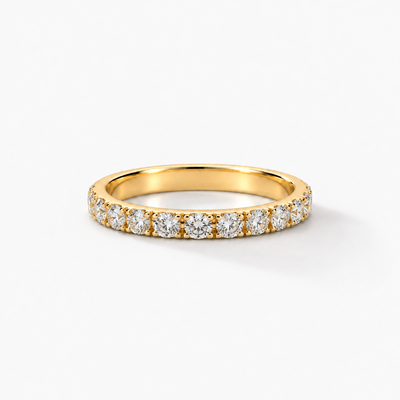 London Diamant Eternity Pinky Ring in 18k Gelbgold – breite repräsentative Ansicht, Breite je Variante