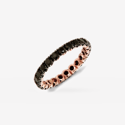 Naomi schwarze Diamanten Eternity Ring in 18k Roségold – Produktansicht