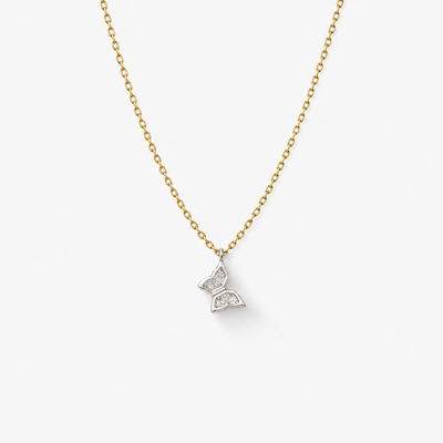 Diamant Schmetterling Halskette · 18k Gelb- und Weissgold – Schmuckdetail