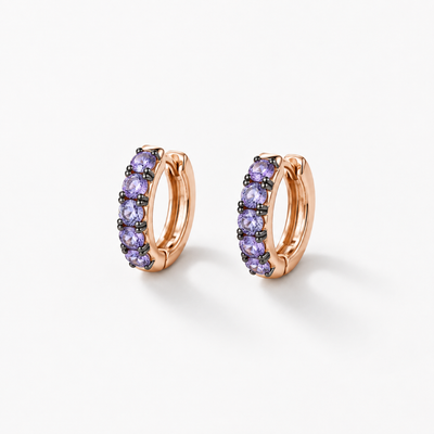GRACE Small – violette Saphire, 18k Roségold, Paar