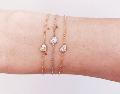 Petite diamond heart bracelet